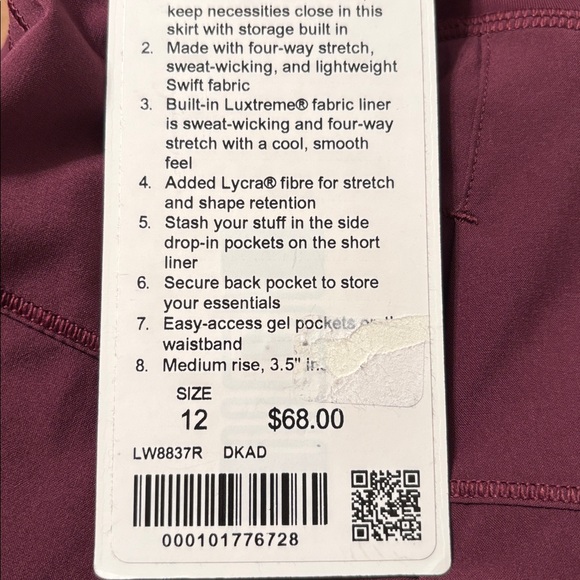 lululemon athletica Plum Pace Rival Skirt - Picture 8 of 8